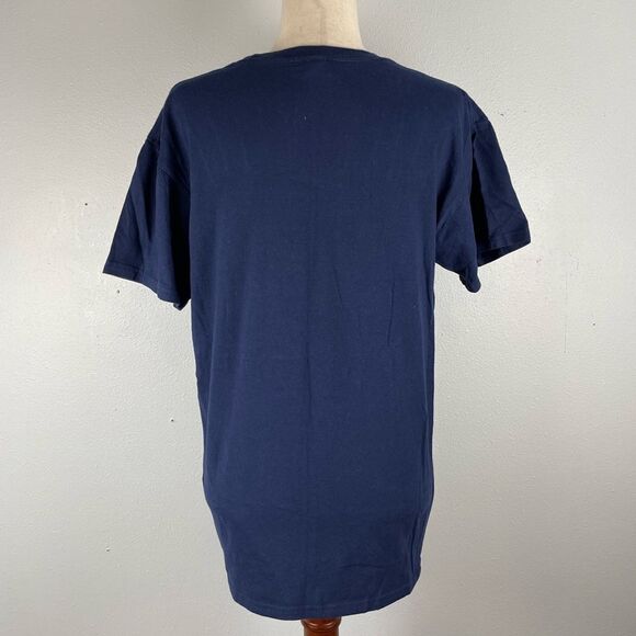 Navy Blue Mmmmm Pie Graphic T-Shirt Size L EUC - Picture 4 of 5